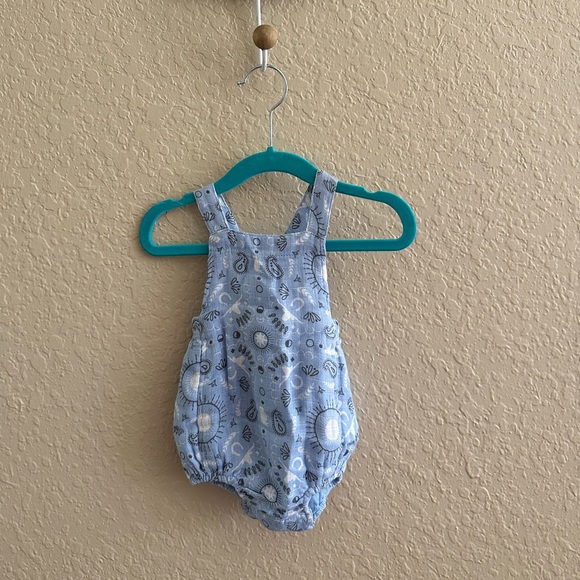 Angel Dear Bandana Powder Blue Sunsuit NWT 0-3M - Picture 2 of 4